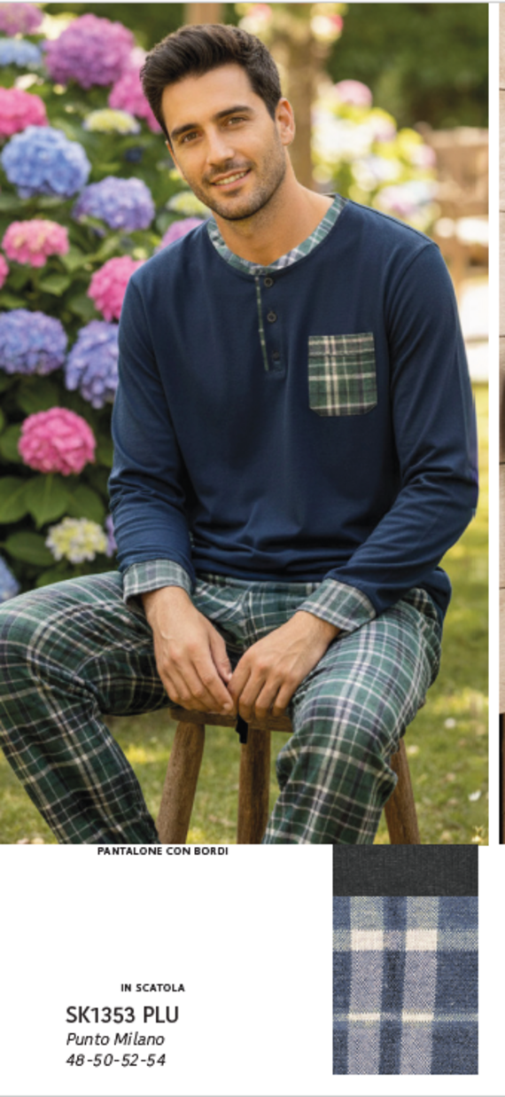 - SK 1353 PLU PIGIAMA UOMO P. MILANO